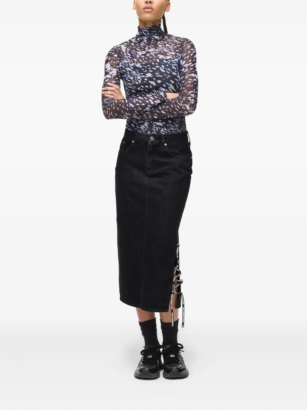 Karl Lagerfeld Jeans Denim rok - Zwart