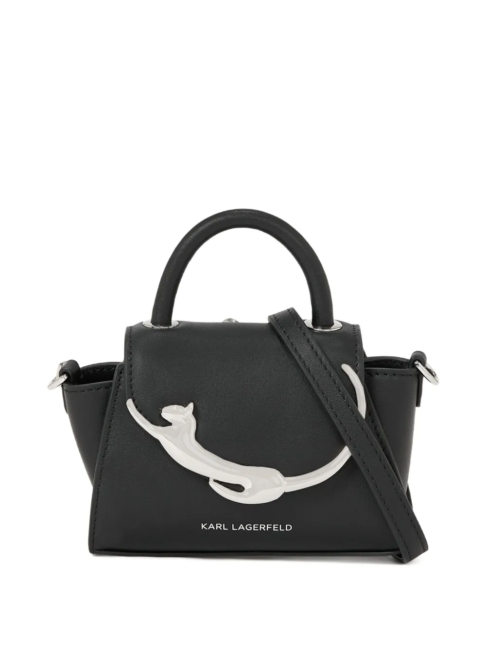 Karl Lagerfeld Ikon Choupette kleine tas met handgreep Zwart