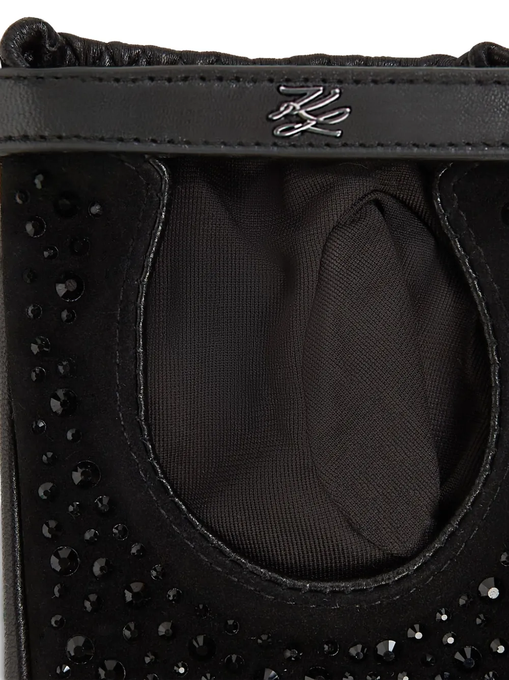 Karl Lagerfeld K Autograph vingerloze handschoenen met stras Zwart