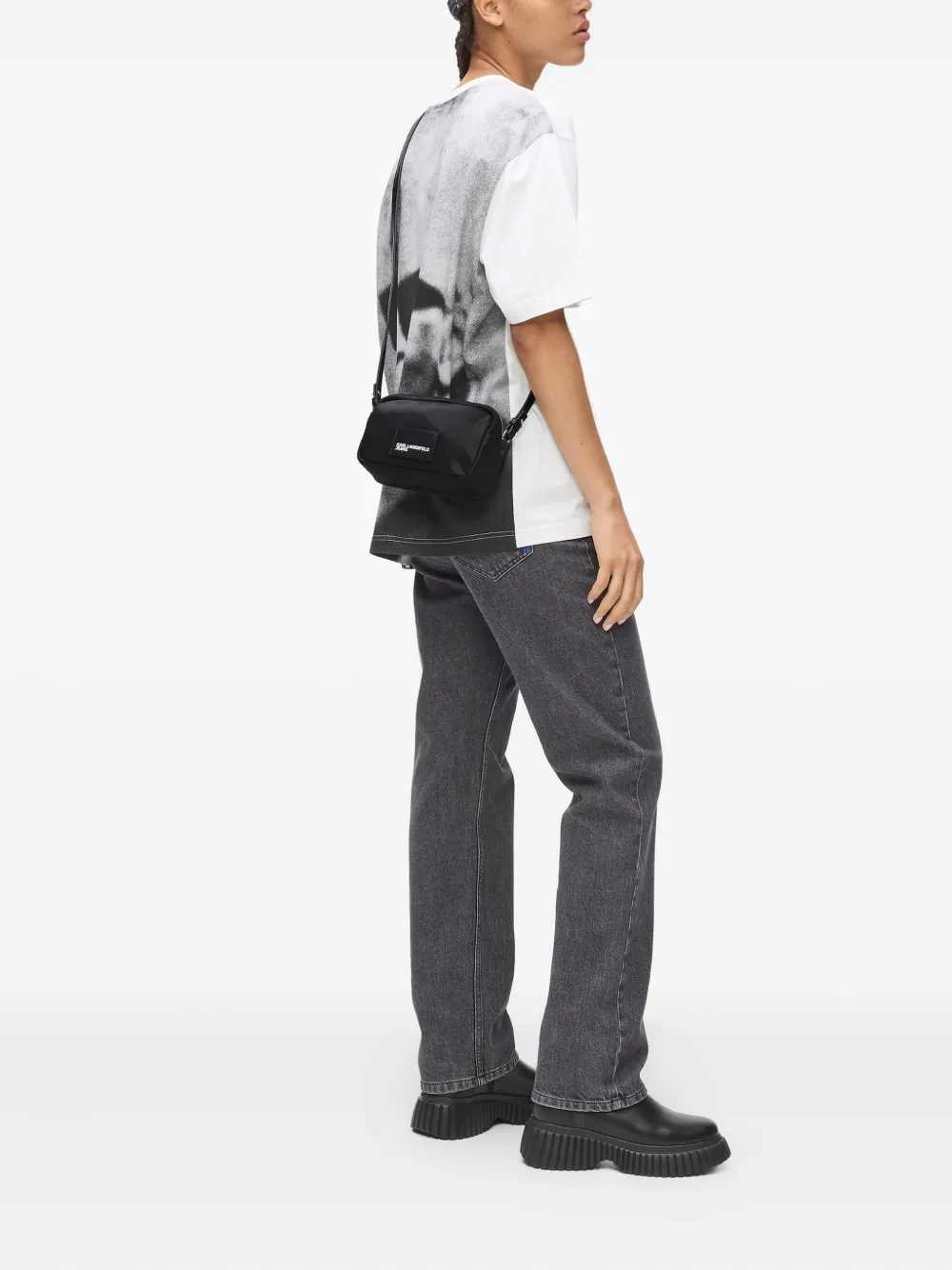 Karl Lagerfeld Jeans Crossbodytas met logoprint Zwart