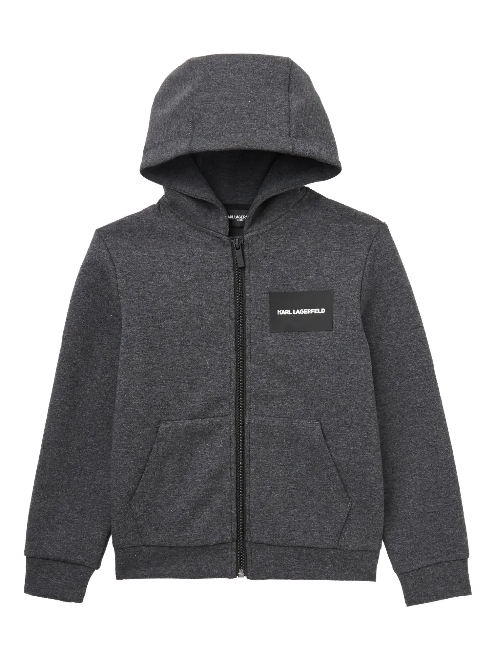 Karl Lagerfeld Kids' Logo-print Hoodie In Gray