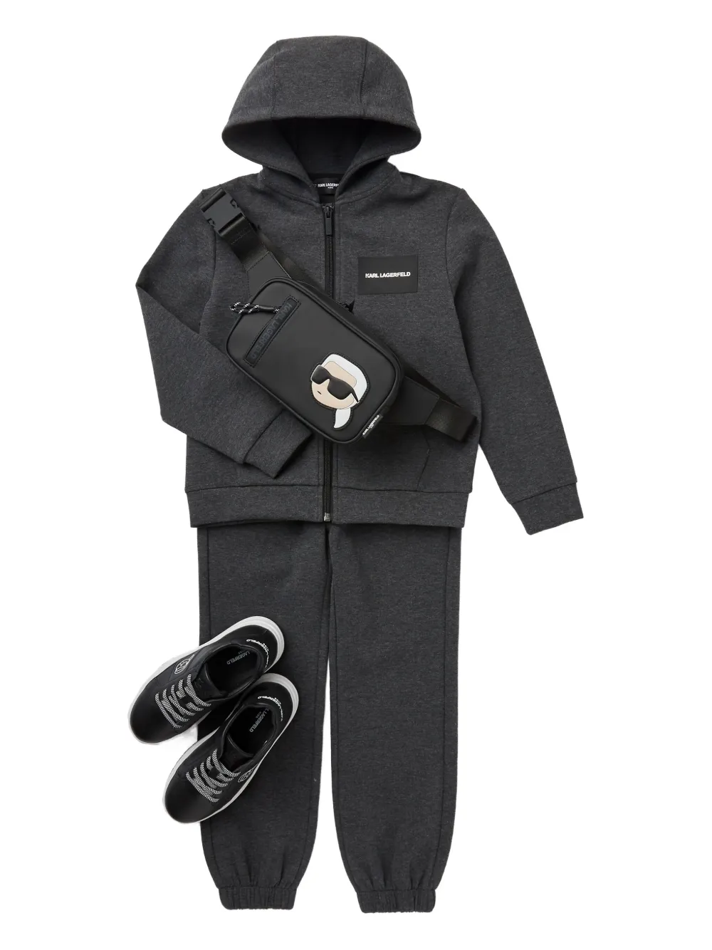 Karl Lagerfeld Kids Hoodie met logoprint Grijs