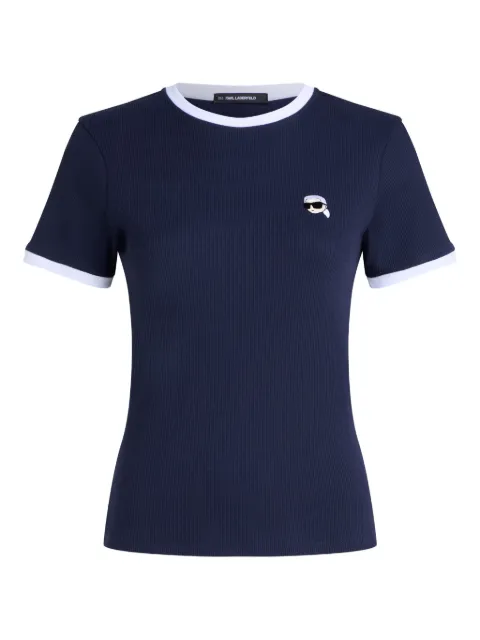 Karl Lagerfeld Ikon-patch ribbed t-shirt