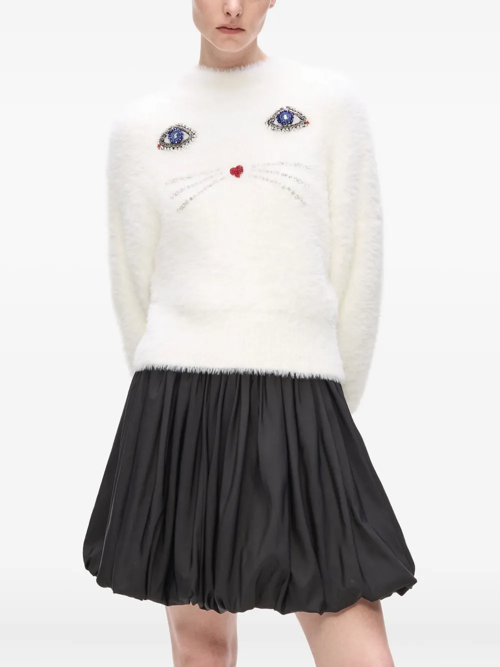 Karl Lagerfeld Choupette fluffy-knit sweater | White | Image 1