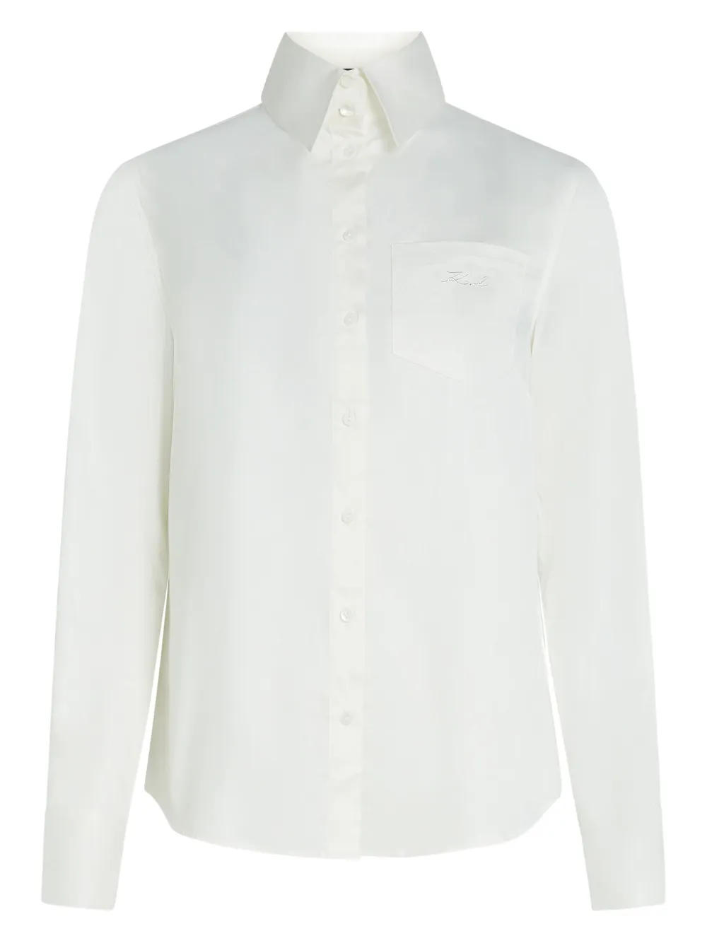 Karl Lagerfeld embroidered-pocket shirt | White | Image 1