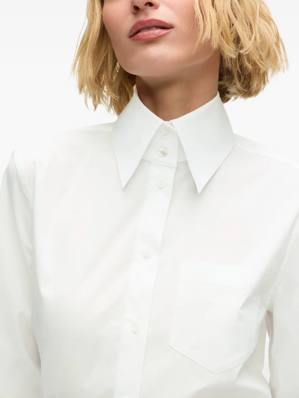 Karl Lagerfeld Shirt met geborduurde zak Wit