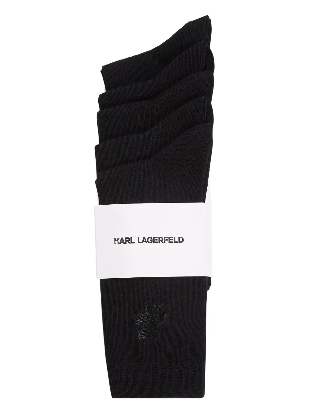 Karl Lagerfeld Vijf paar Kameo sokken met logo Zwart