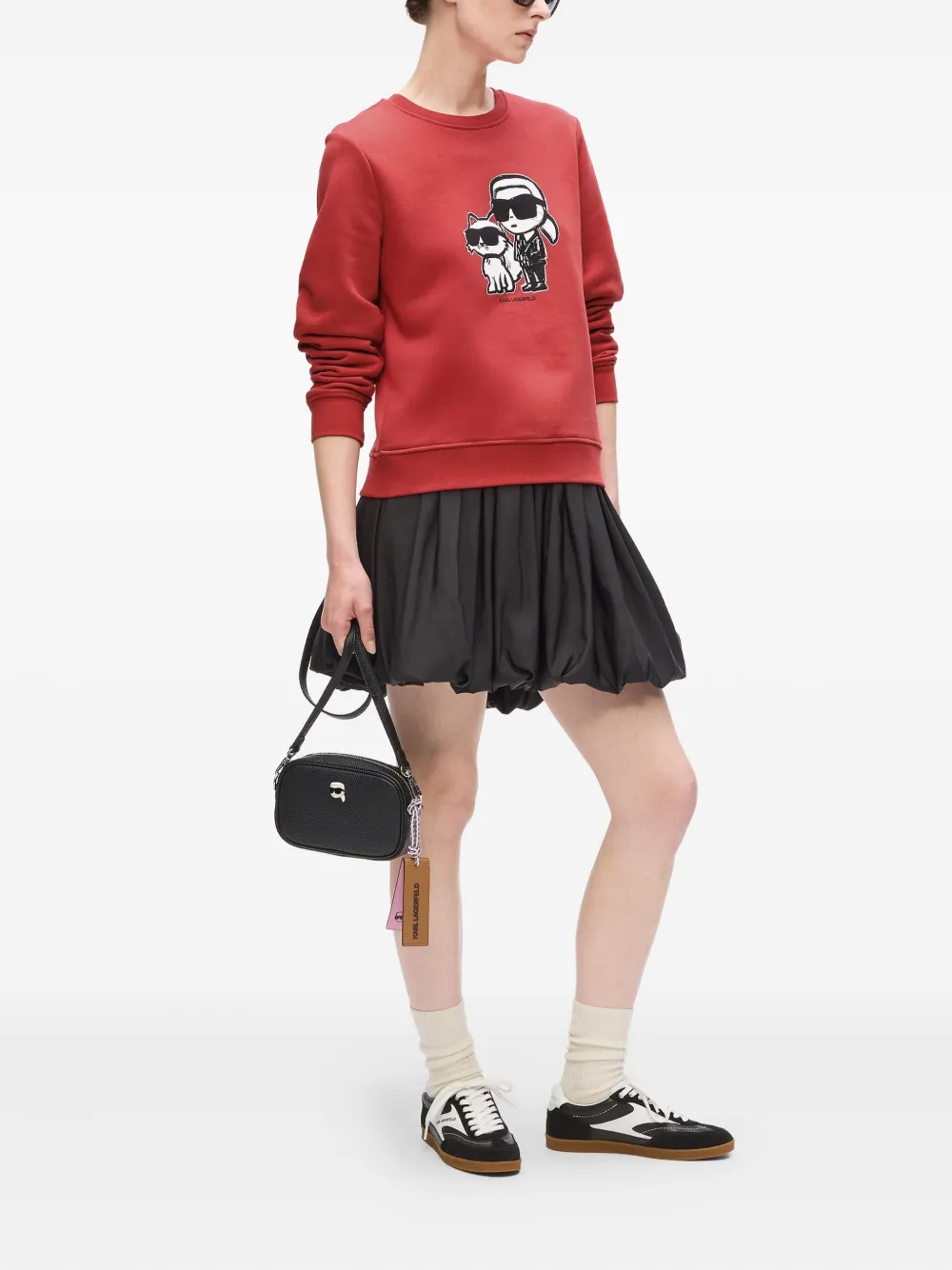 Karl Lagerfeld Sketch-print Sweater In Red