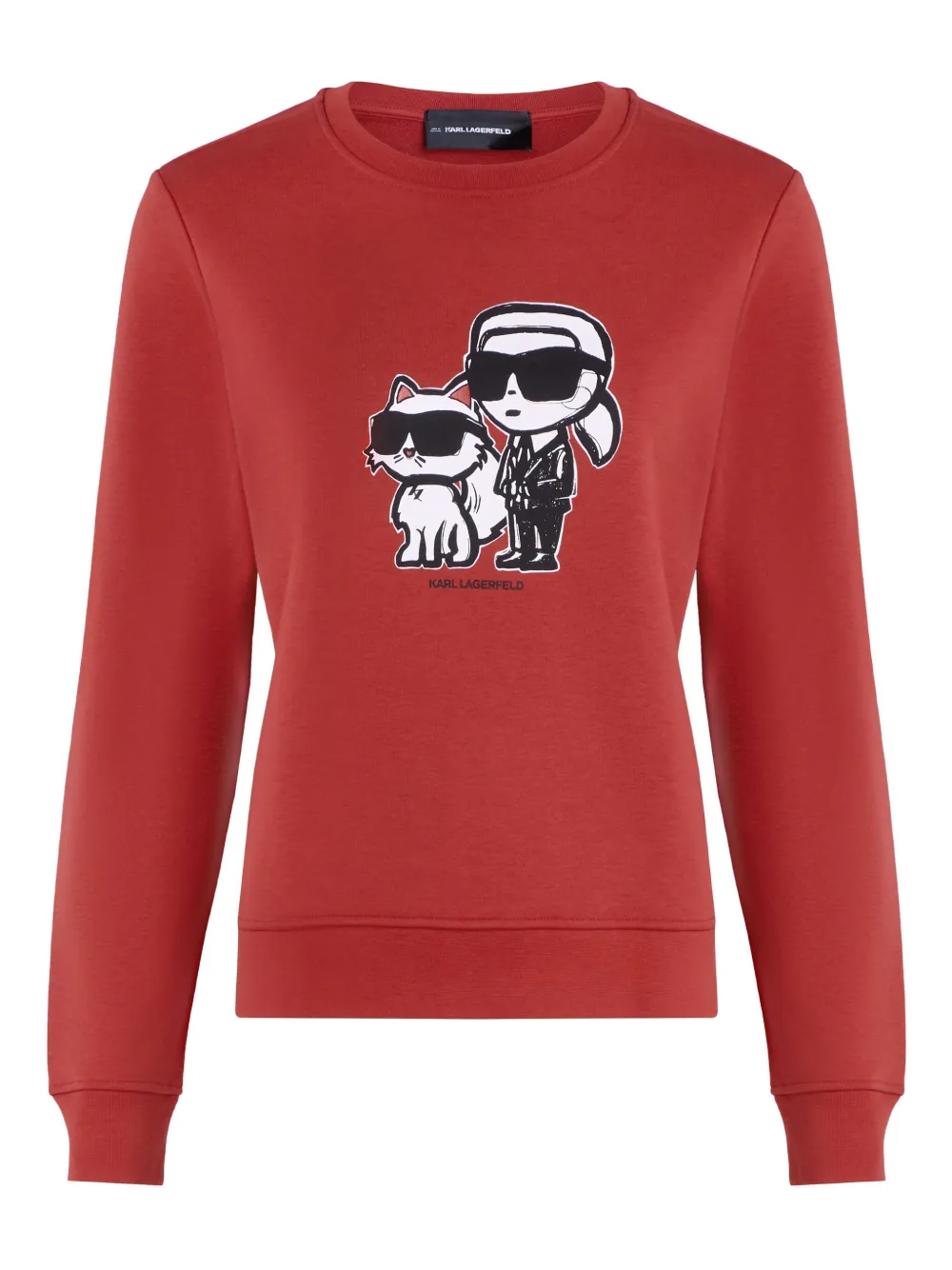 Karl Lagerfeld Sketch-print Sweater In Red