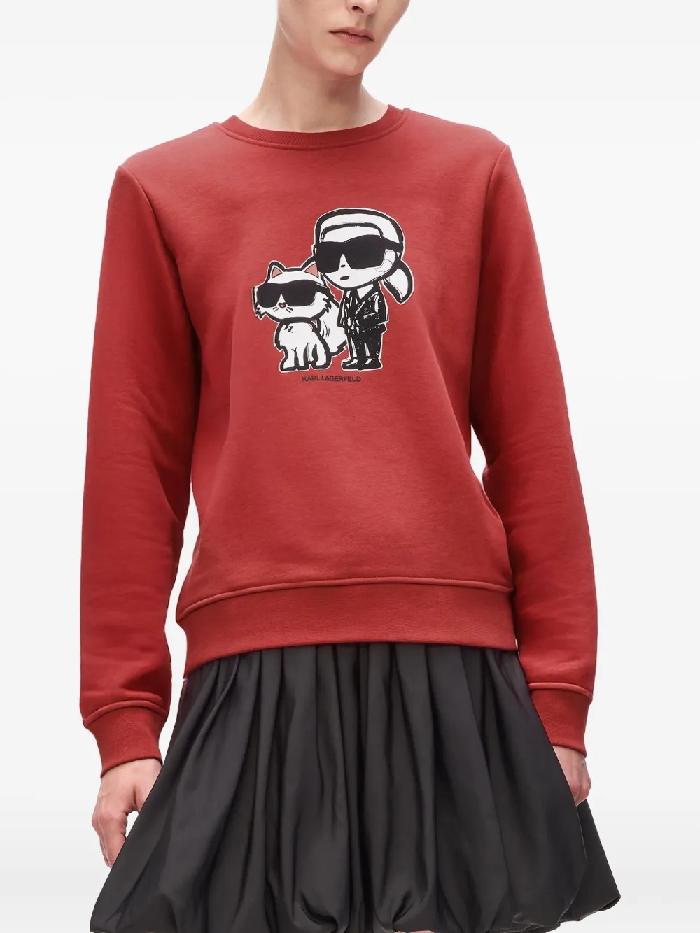 Karl Lagerfeld Sketch-print Sweater In Red