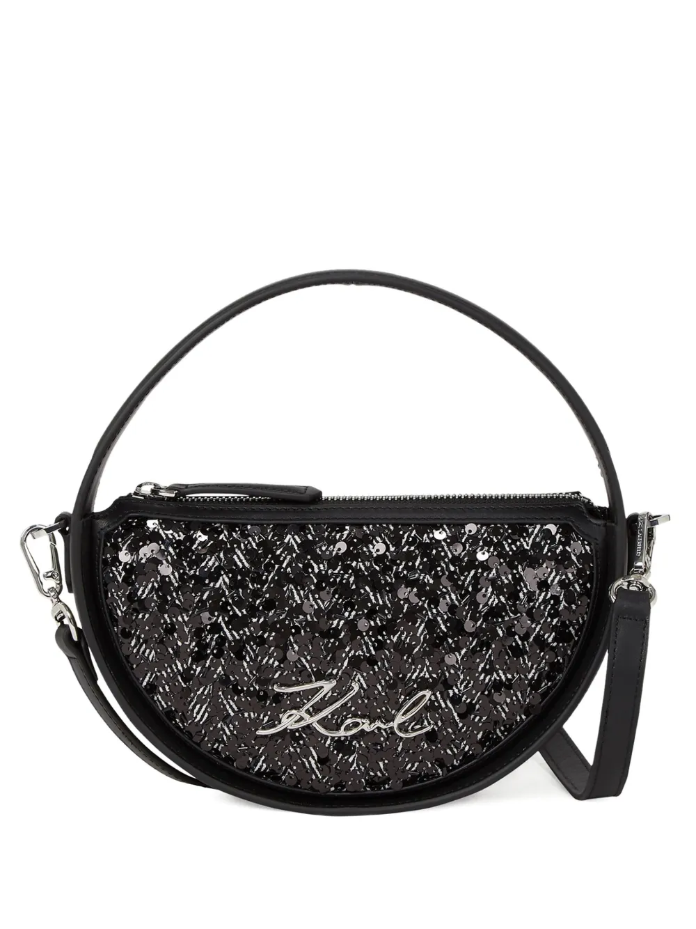 Karl Lagerfeld Signature Herrin crossbodytas met pailletten Zwart