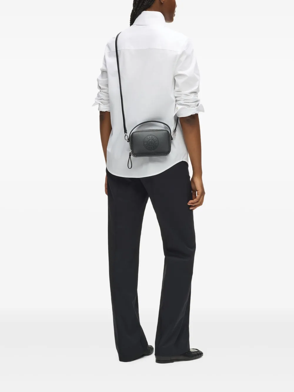 Karl Lagerfeld Crossbodytas met logo-reliëf Zwart