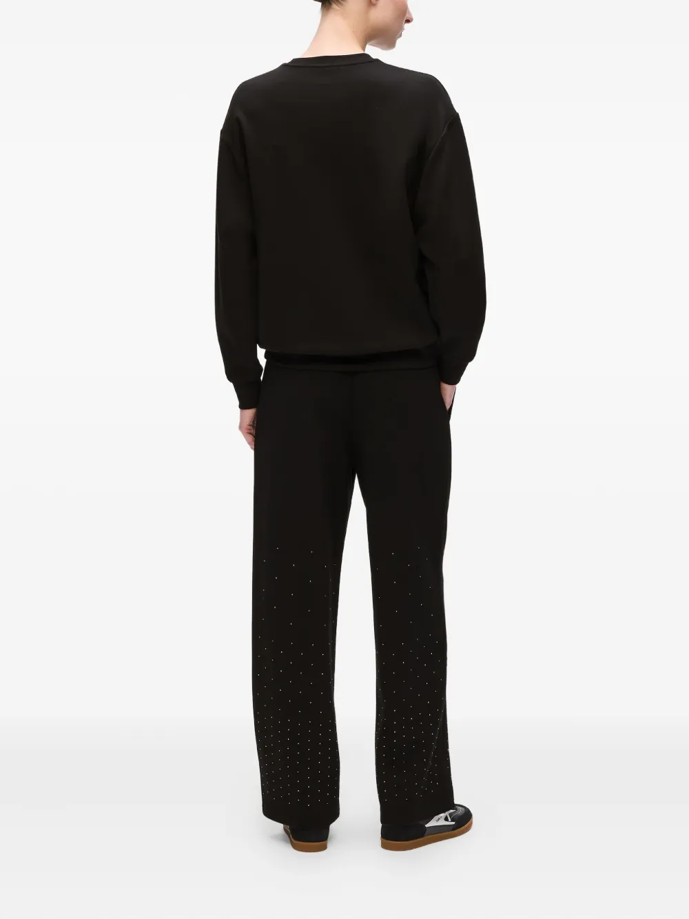 Karl Lagerfeld Sweater met logo van stras Zwart