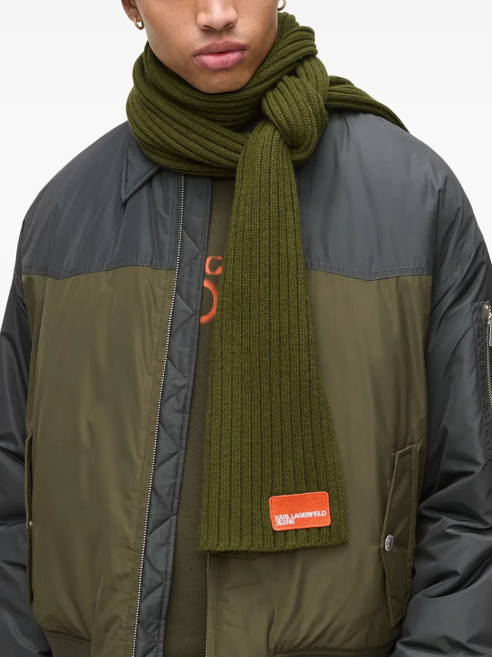 Karl Lagerfeld Jeans Sjaal met logopatch Groen