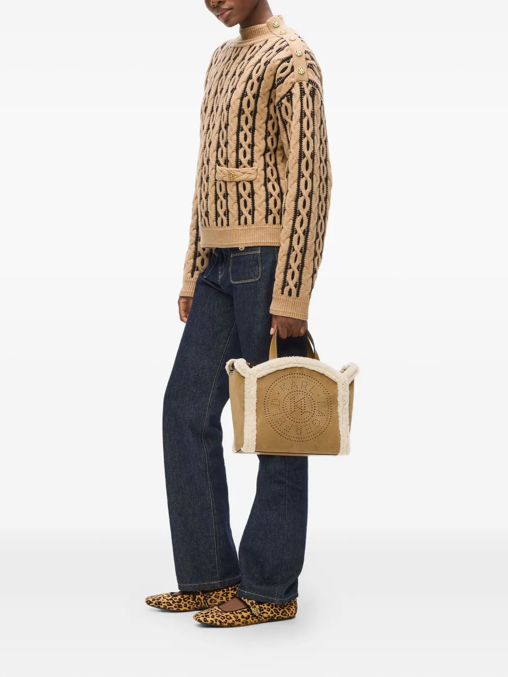 Karl Lagerfeld K/Circle kleine lammy shopper - Bruin