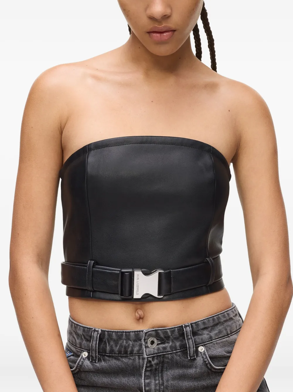 Karl Lagerfeld Jeans Strapless top Zwart