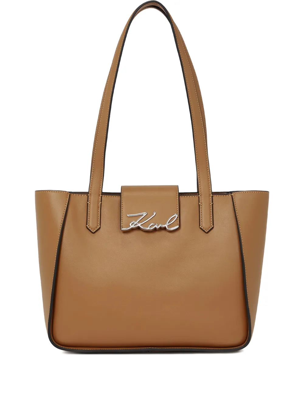 Karl Lagerfeld K Signature kleine leren shopper Bruin