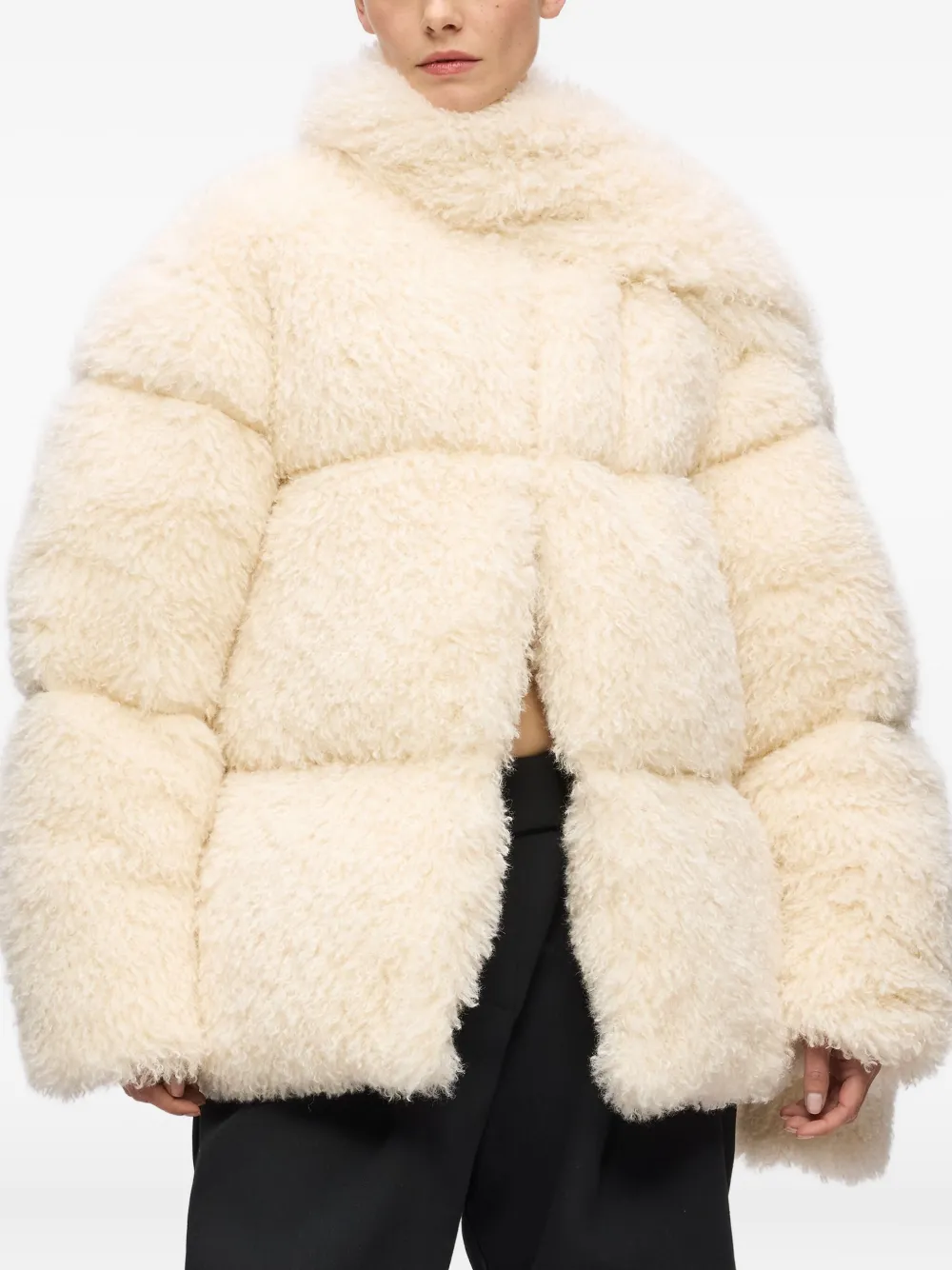 Karl Lagerfeld Karl Studio Faux-fur Coat In Neutral