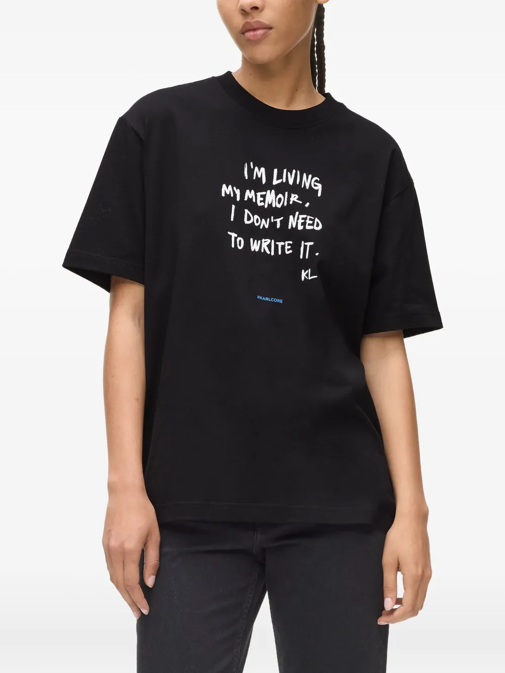 Karl Lagerfeld Jeans Karlism katoenen T-shirt Zwart