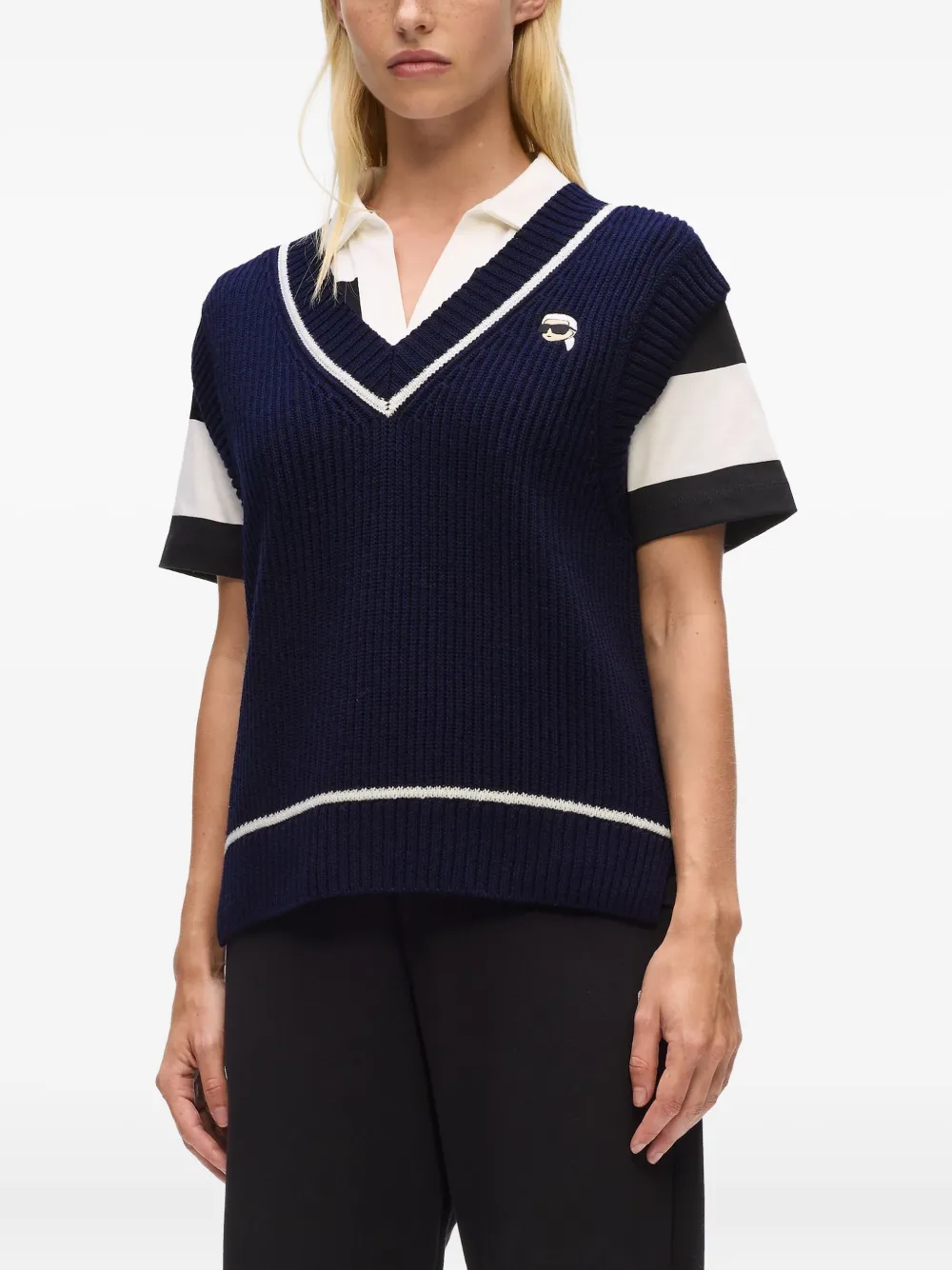 Karl Lagerfeld Spencer met Ikon-patch Blauw