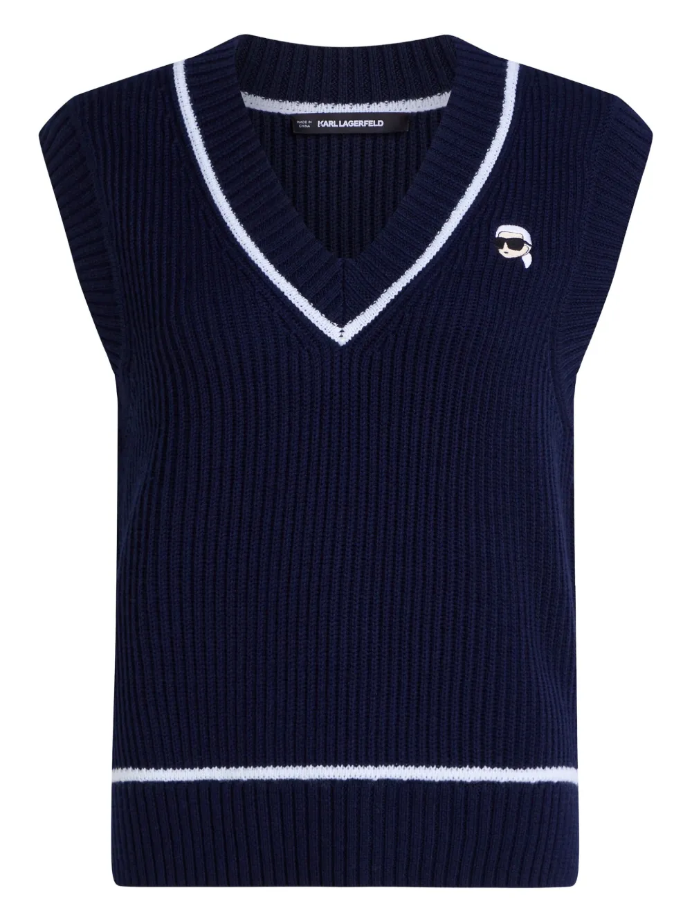 Karl Lagerfeld Canotta con applicazione Ikon - Blu