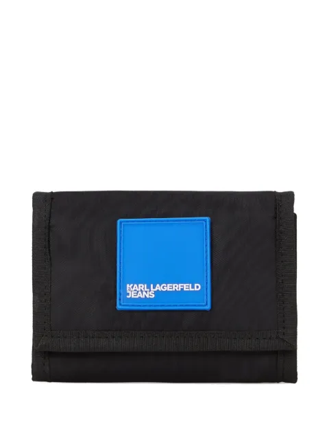 Karl Lagerfeld Jeans cartera plegable con parche del logo