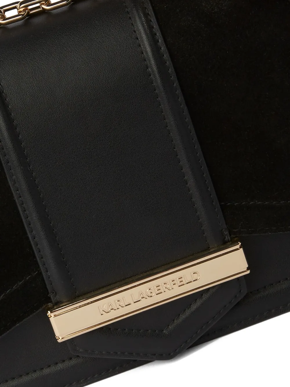 Karl Lagerfeld K Nova suède schoudertas Zwart