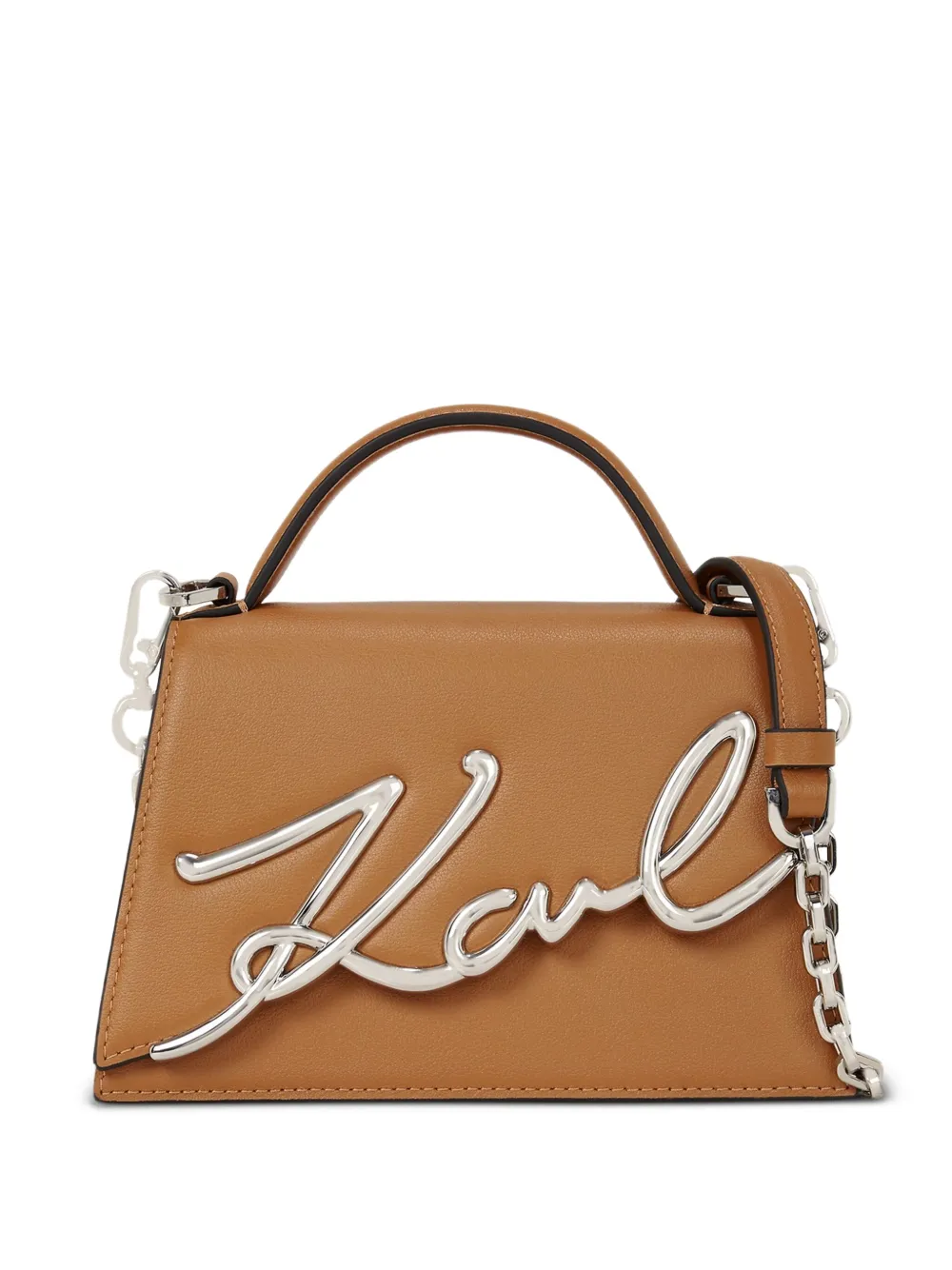 Karl Lagerfeld レザーショルダーバッグ - ブラウン Karl Lagerfeld レザーショルダーバッグ - ブラウン