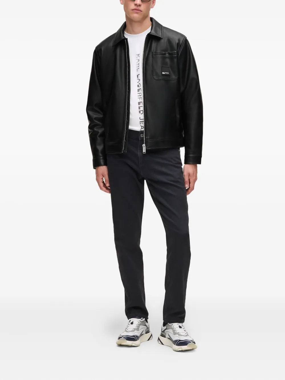 Karl Lagerfeld Jeans chamarra con cierre y bolsillo | Chamarras biker | Image 2