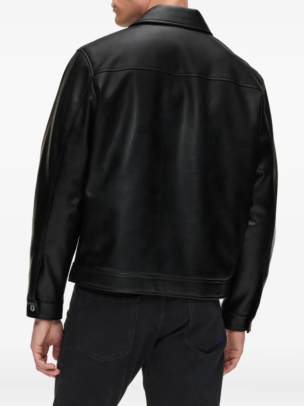 Karl Lagerfeld Jeans Shirtjack met opgestikte zak en ritssluiting Zwart