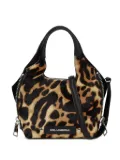 Karl Lagerfeld mini K/Hardware leopard-print tote bag - Brown
