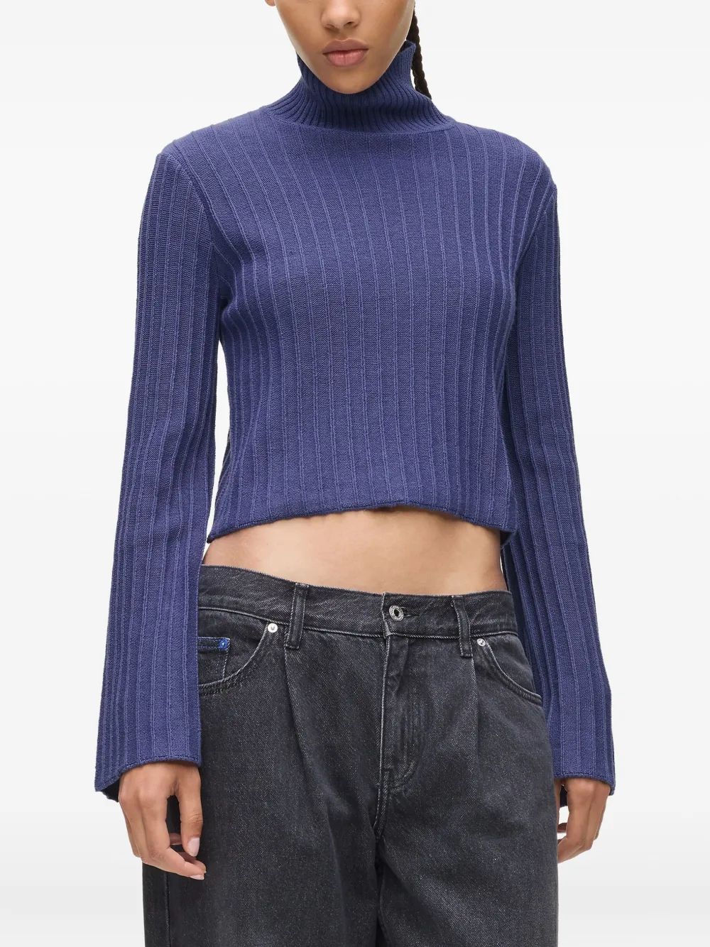 Karl Lagerfeld Jeans Geribbelde coltrui Blauw