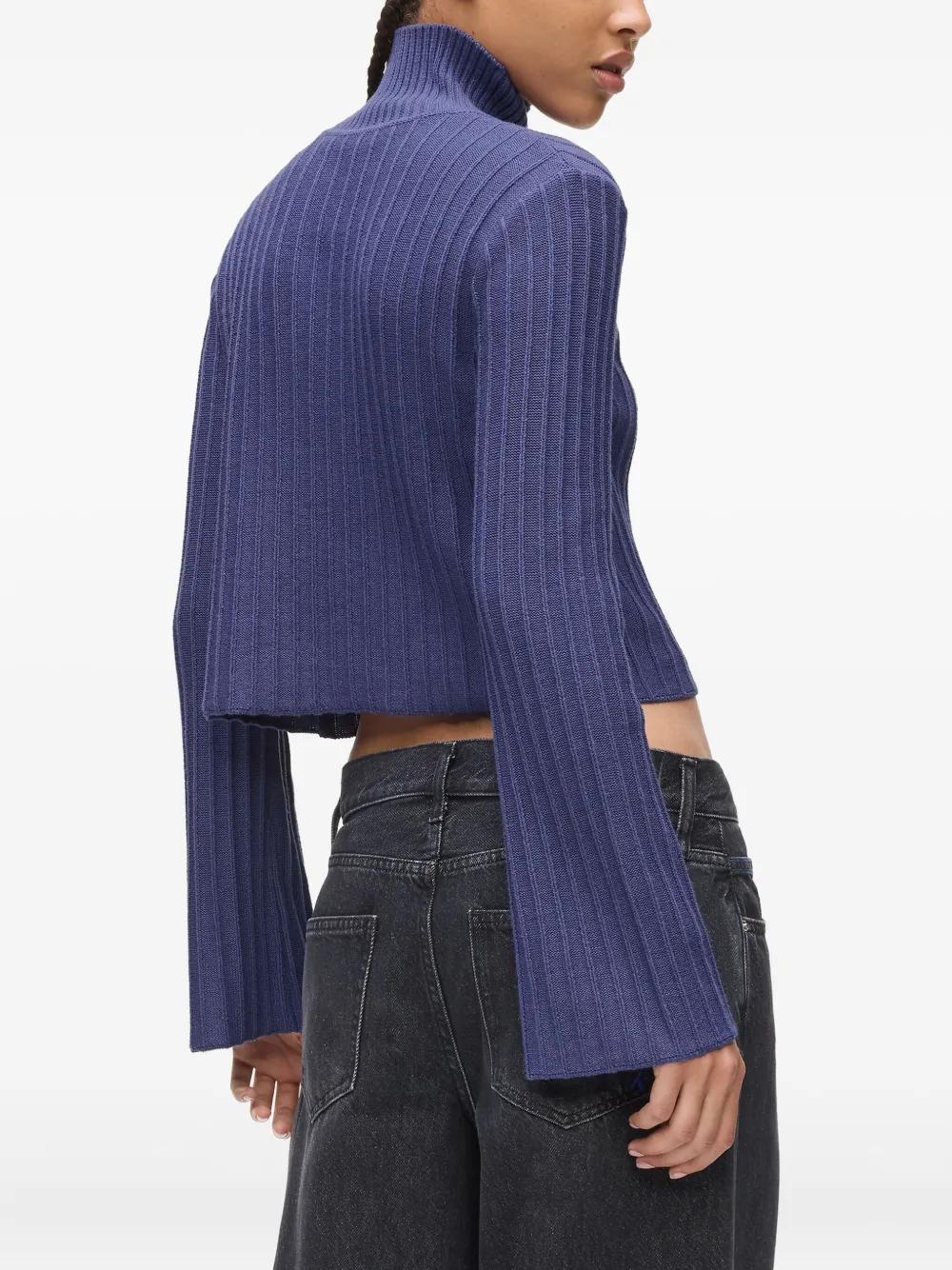 Karl Lagerfeld Jeans Geribbelde coltrui Blauw