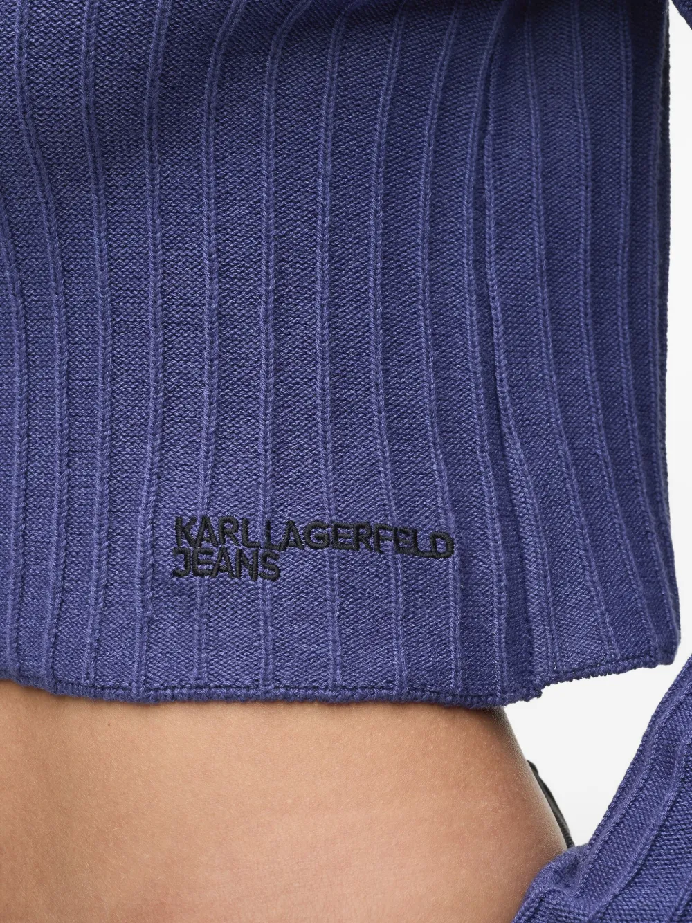 Karl Lagerfeld Jeans Geribbelde coltrui Blauw