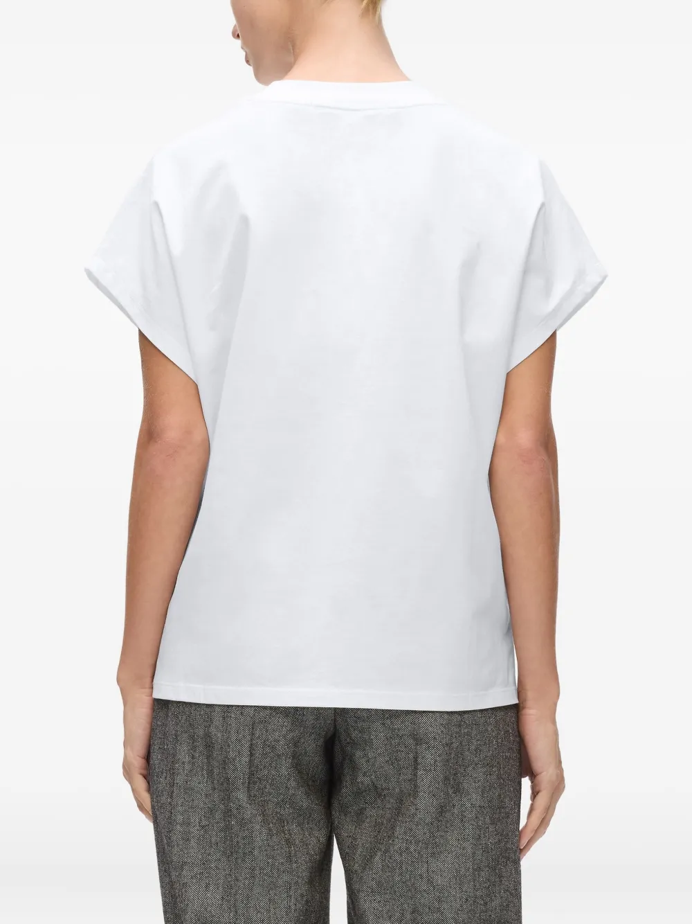 Karl Lagerfeld Autograph T-shirt met borduurwerk en korte mouwen Wit