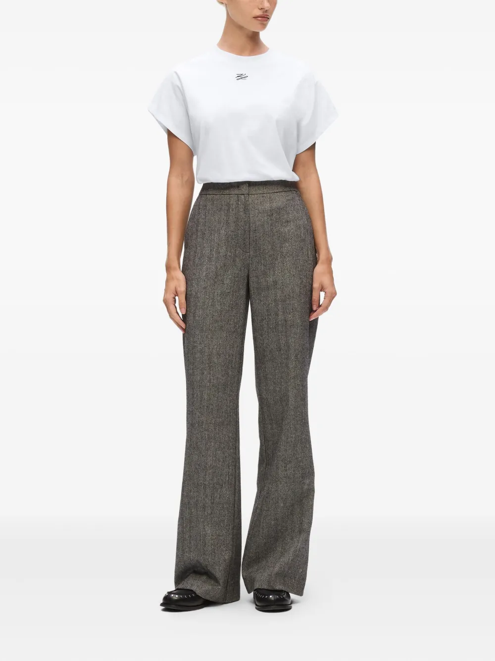 Karl Lagerfeld Autograph T-shirt met borduurwerk en korte mouwen Wit