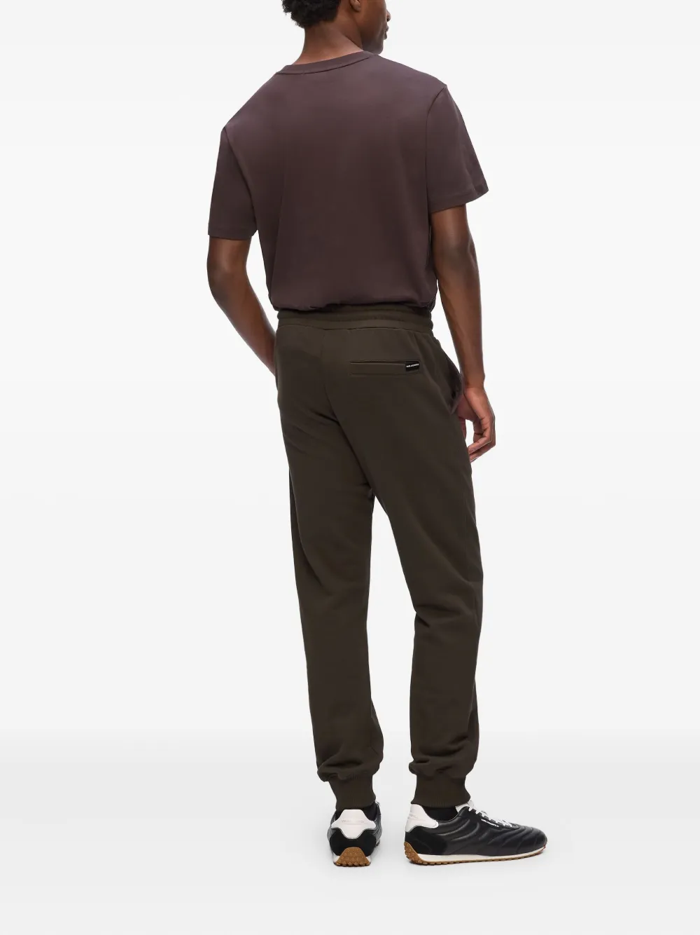 Karl Lagerfeld Cuffed Track Pants In Brown