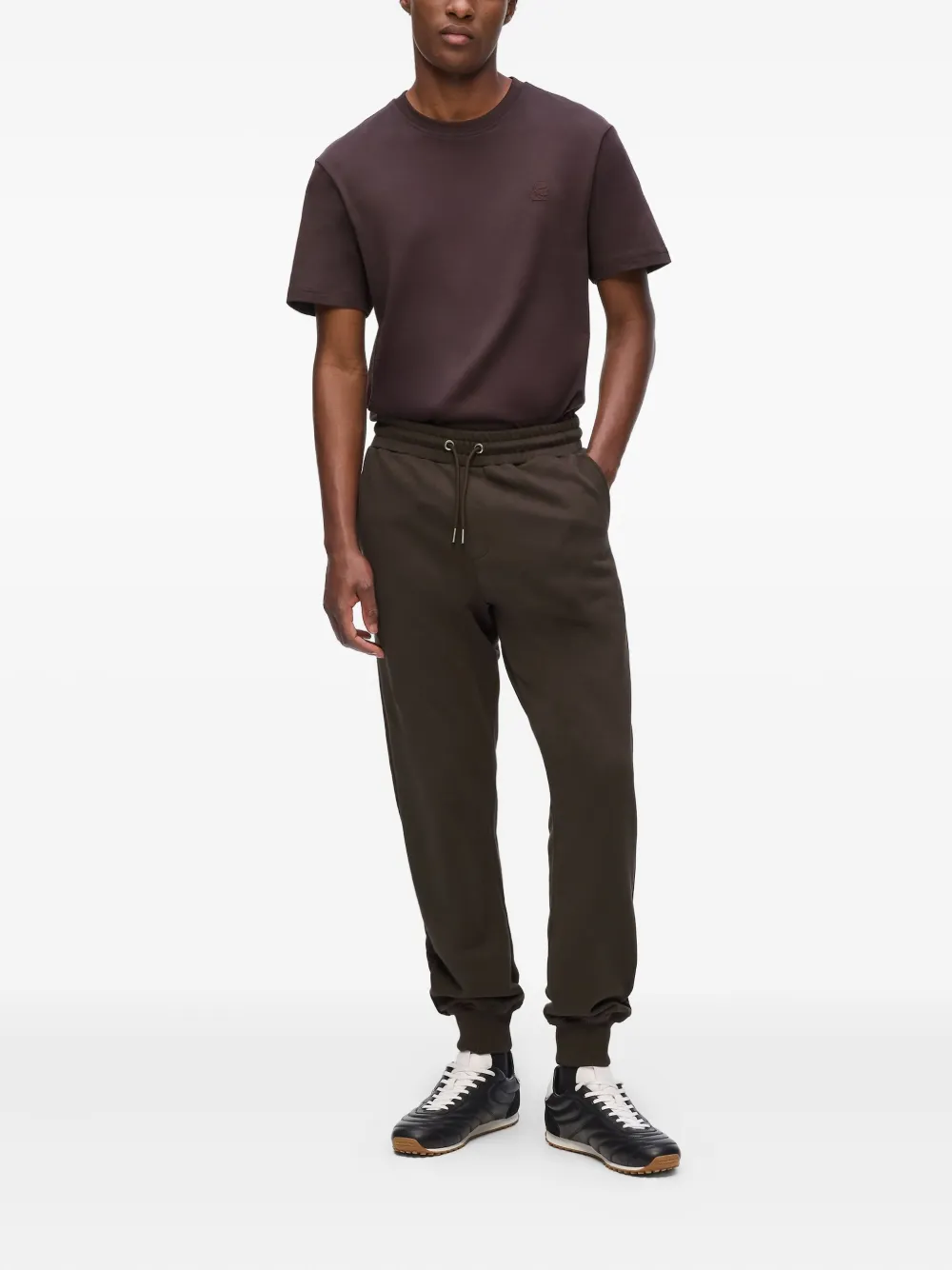 Karl Lagerfeld Cuffed Track Pants In Brown