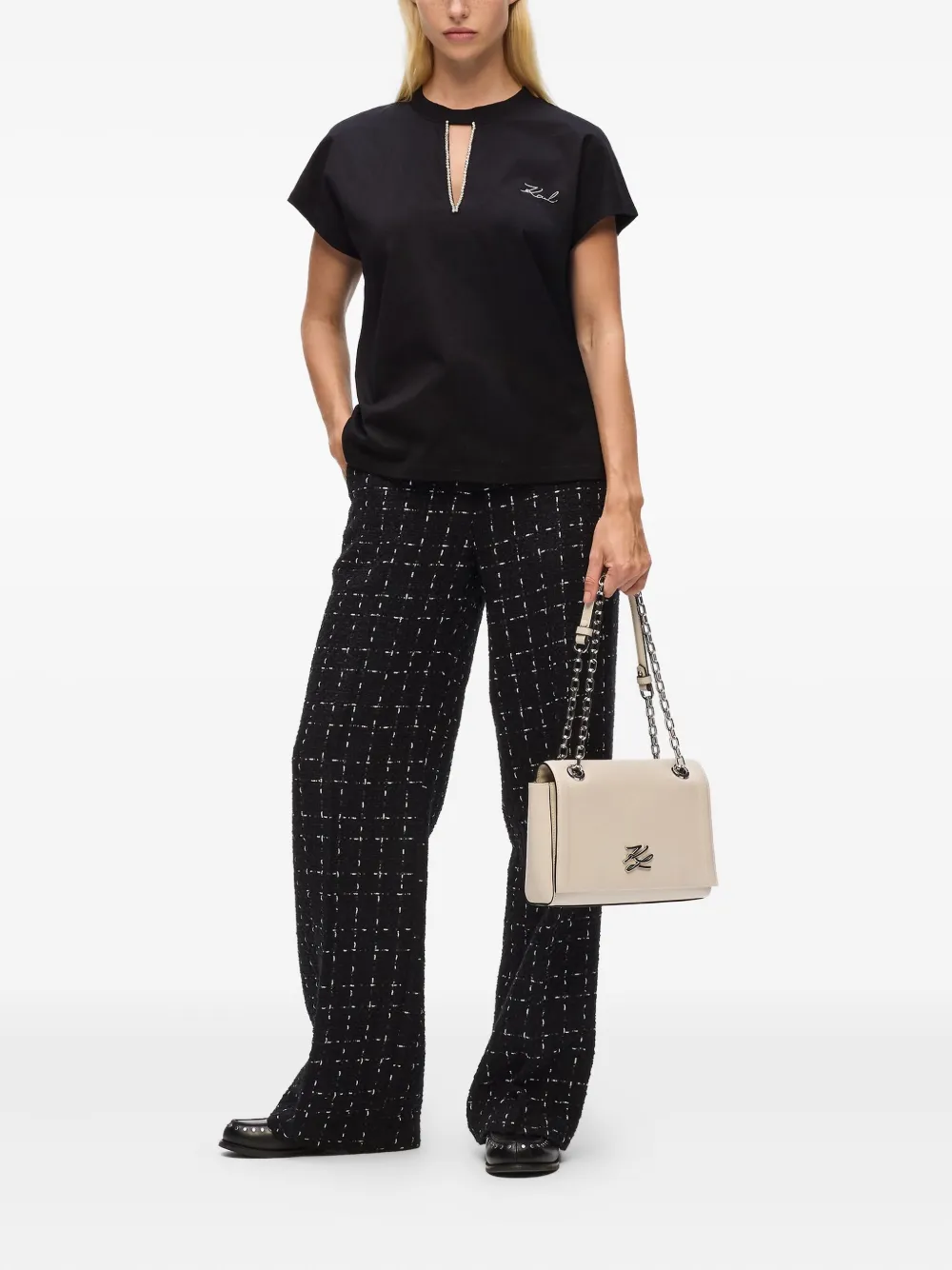 Karl Lagerfeld playera con detalles y abertura en el cuello | Playeras y jerséis | Image 2