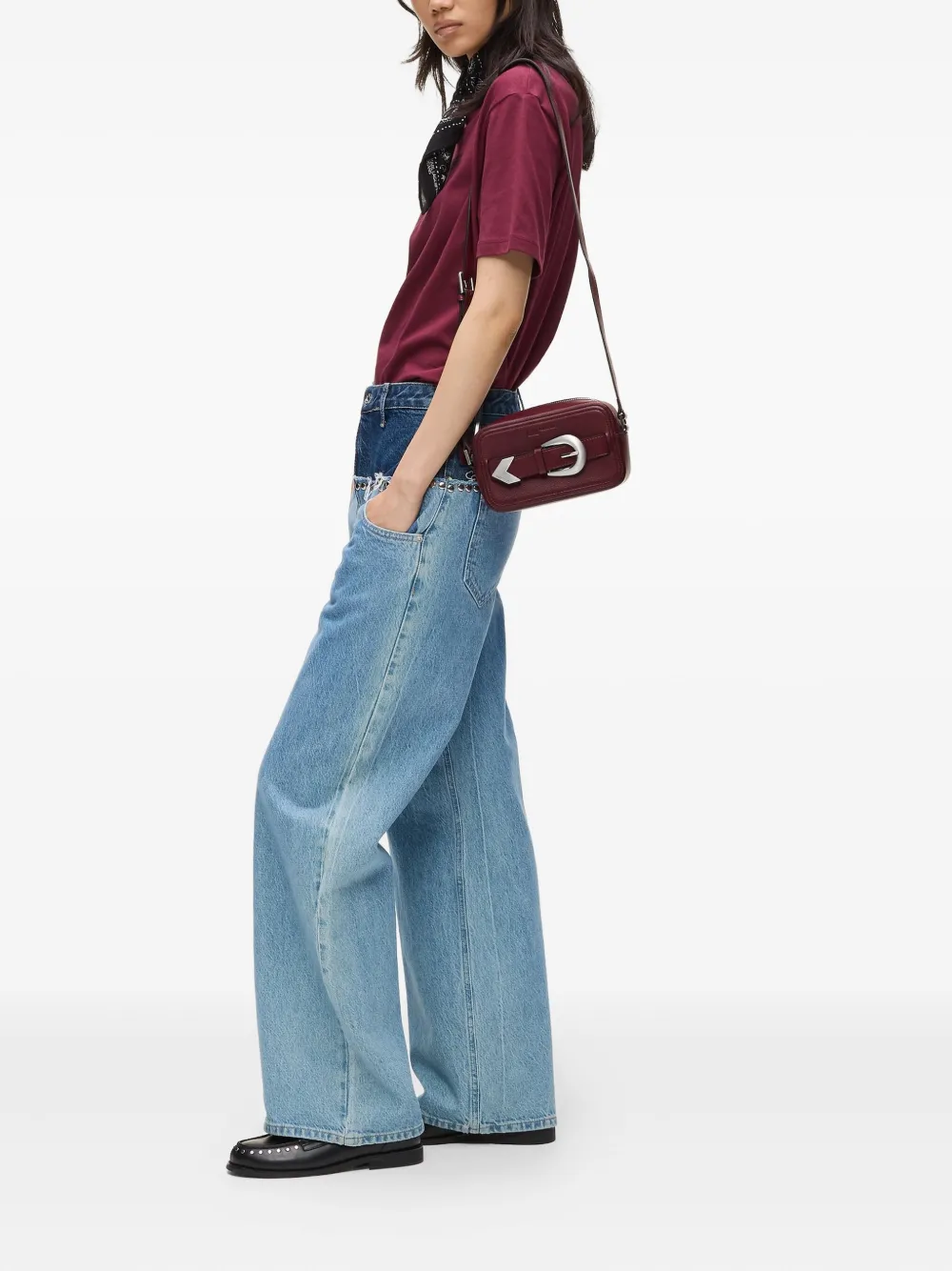 Karl Lagerfeld Jeans Kleine crossbodytas met gespdetail Rood