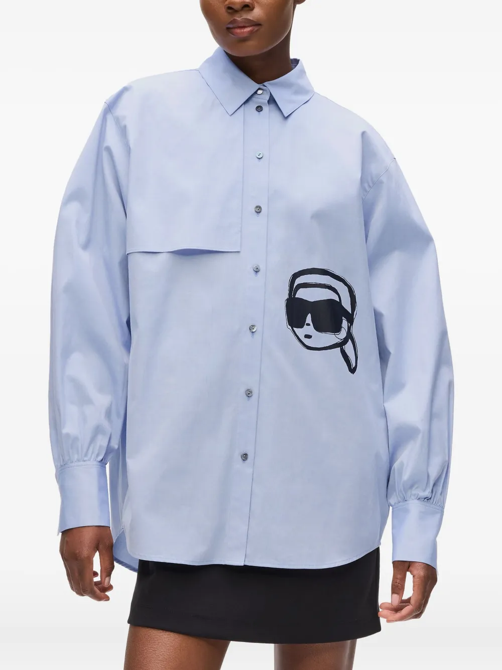 Karl Lagerfeld Ikon blouse met print Blauw