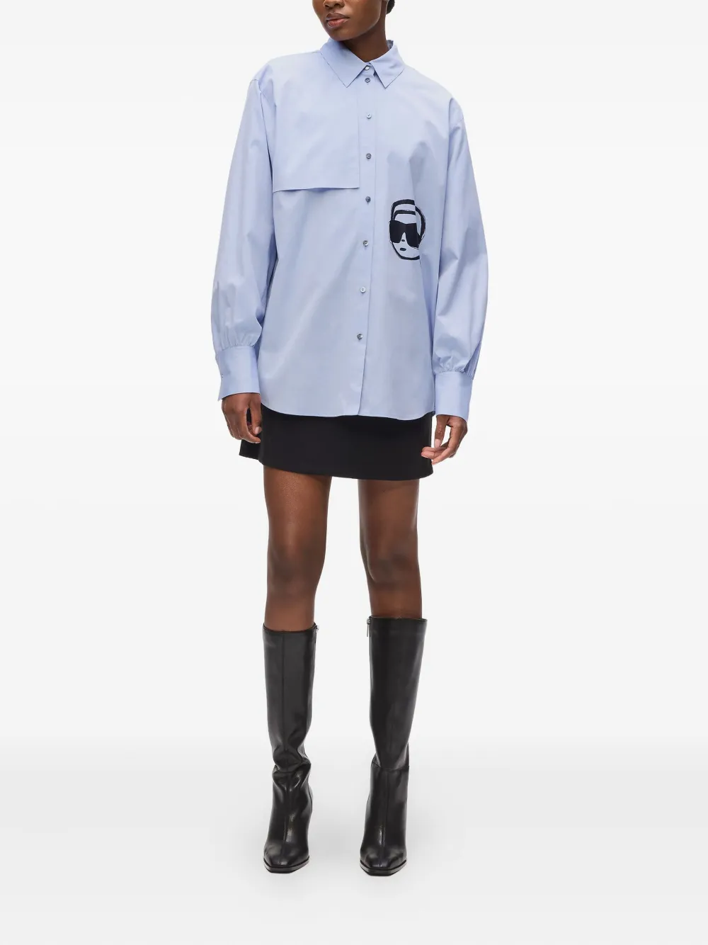 Karl Lagerfeld Ikon blouse met print - Blauw
