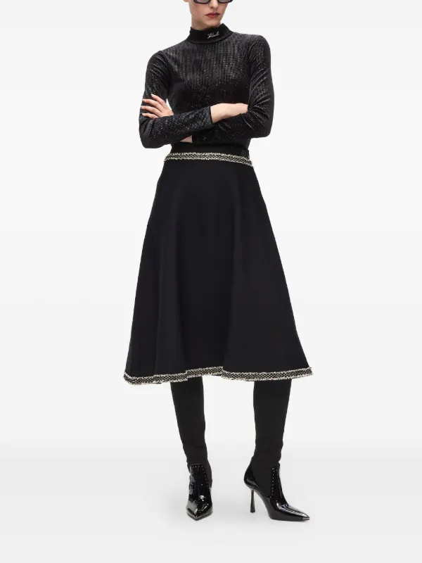Karl Lagerfeld ブークレディテール ニットスカート | ブラック
