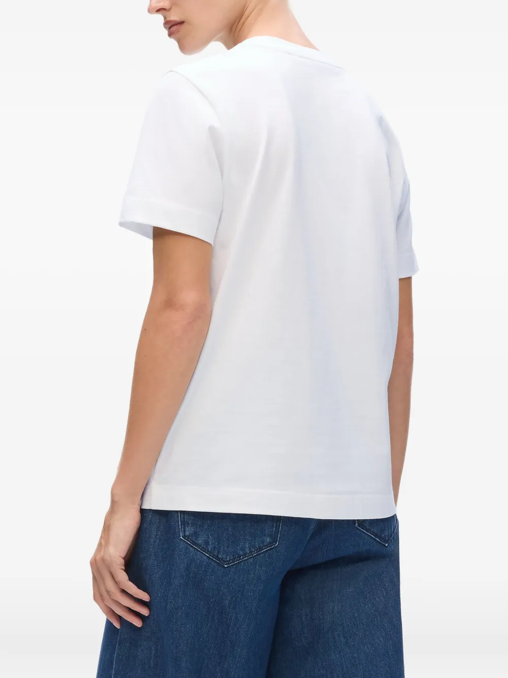 Karl Lagerfeld T-shirt van biologisch katoen met pailletten Wit