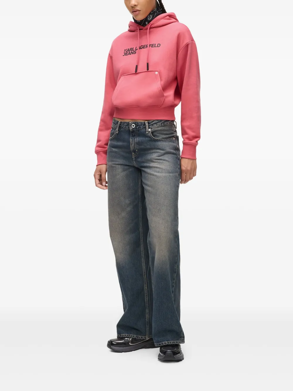 Karl Lagerfeld Jeans Hoodie met logoprint Roze