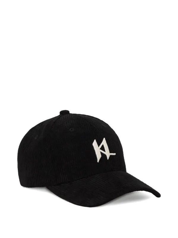 Karl Lagerfeld Monogram Corduroy Baseball Cap | Black  display picture 1