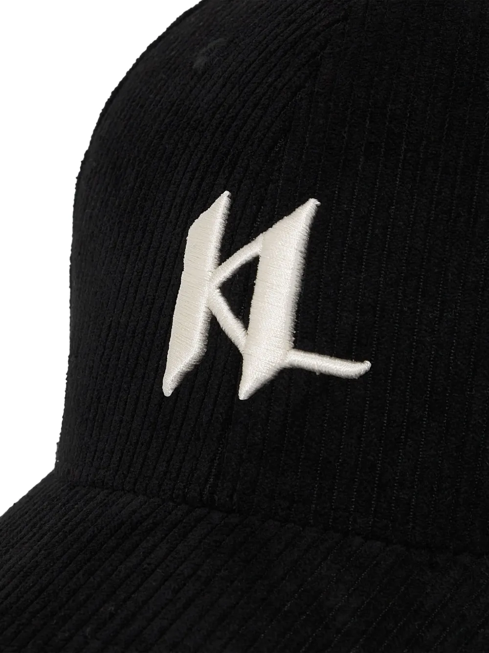 Karl Lagerfeld Ribfluwelen honkbalpet Zwart