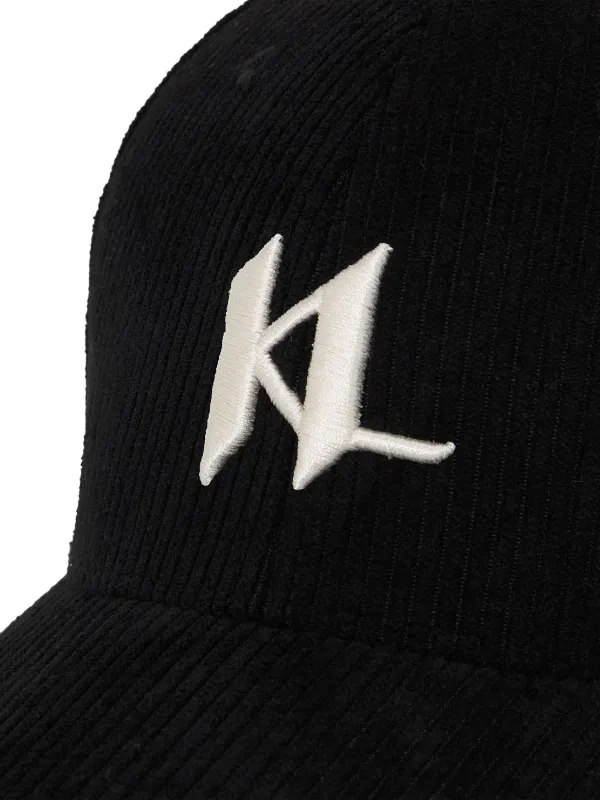 Karl Lagerfeld Black Corduroy Cap Karl Lagerfeld Box-Logo Corduroy Cap In Black - 49% Off  main image 4