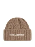 Karl Lagerfeld K/Essential cable knit beanie - Brown