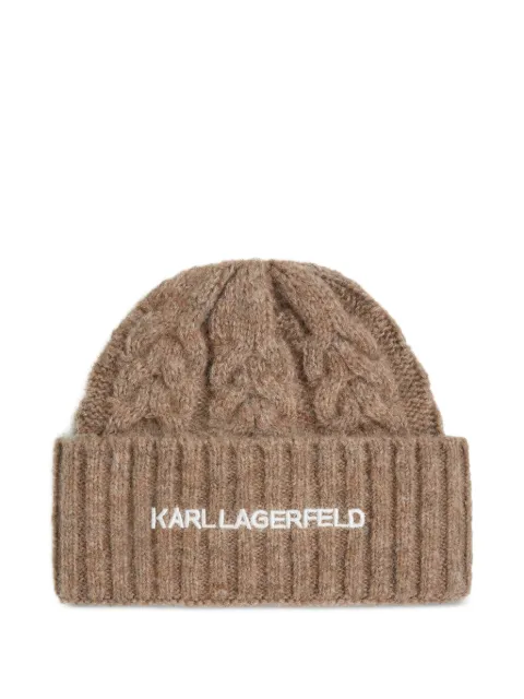 Karl Lagerfeld K/Essential cable knit beanie